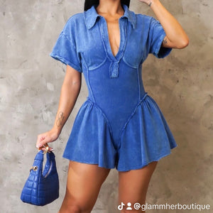 Crush Romper Blue