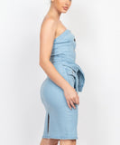 Suga Denim Waist Tie Dress (light denim)