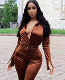 Satin Bodysuit Set-Mocha