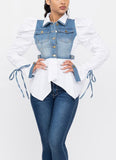 Denim Tunic Top/Jacket White