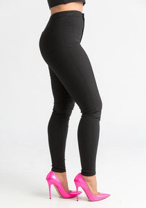 Heart Super Stretch Jeans-Black