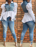 Denim Tunic Top/Jacket White