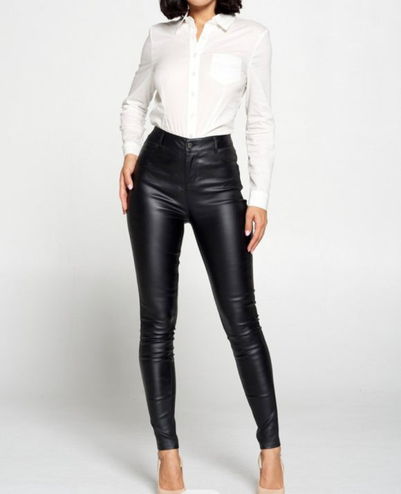 Faux Leather Thick Pants