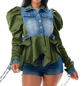 Denim Tunic Top/Jacket Olive